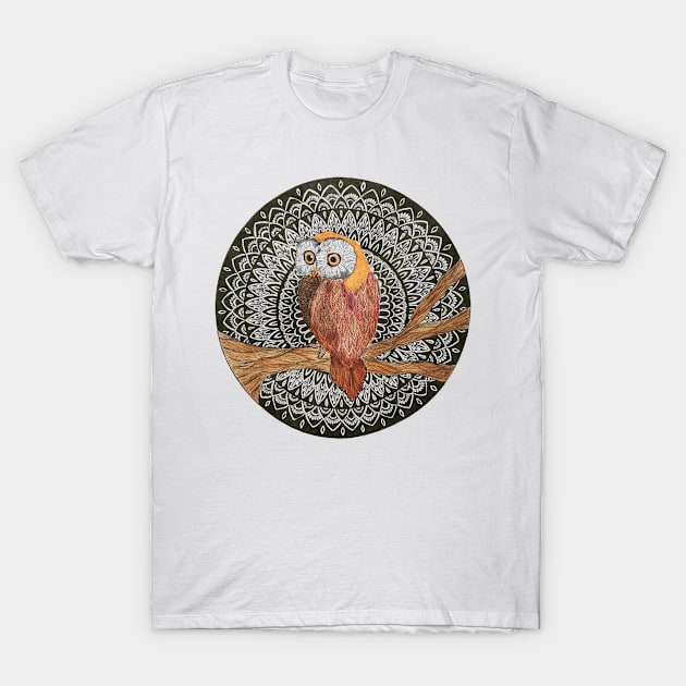 Owl Mandala T-Shirt by Meher-Shiblee